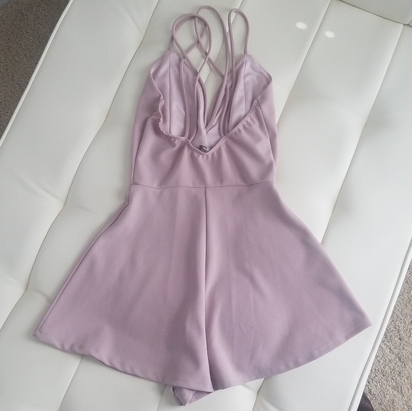 Charlotte Russe Strappy Lattice Back Romper - Picture 5 of 7